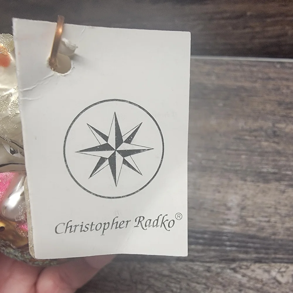 Christopher Radko White and Gold Cat Ornament NWT